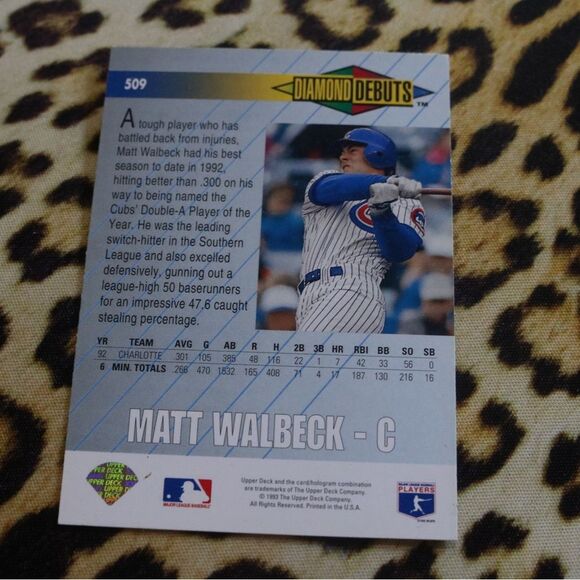 Matt Walbeck #509 Baseball Card - Picture 2 of 2